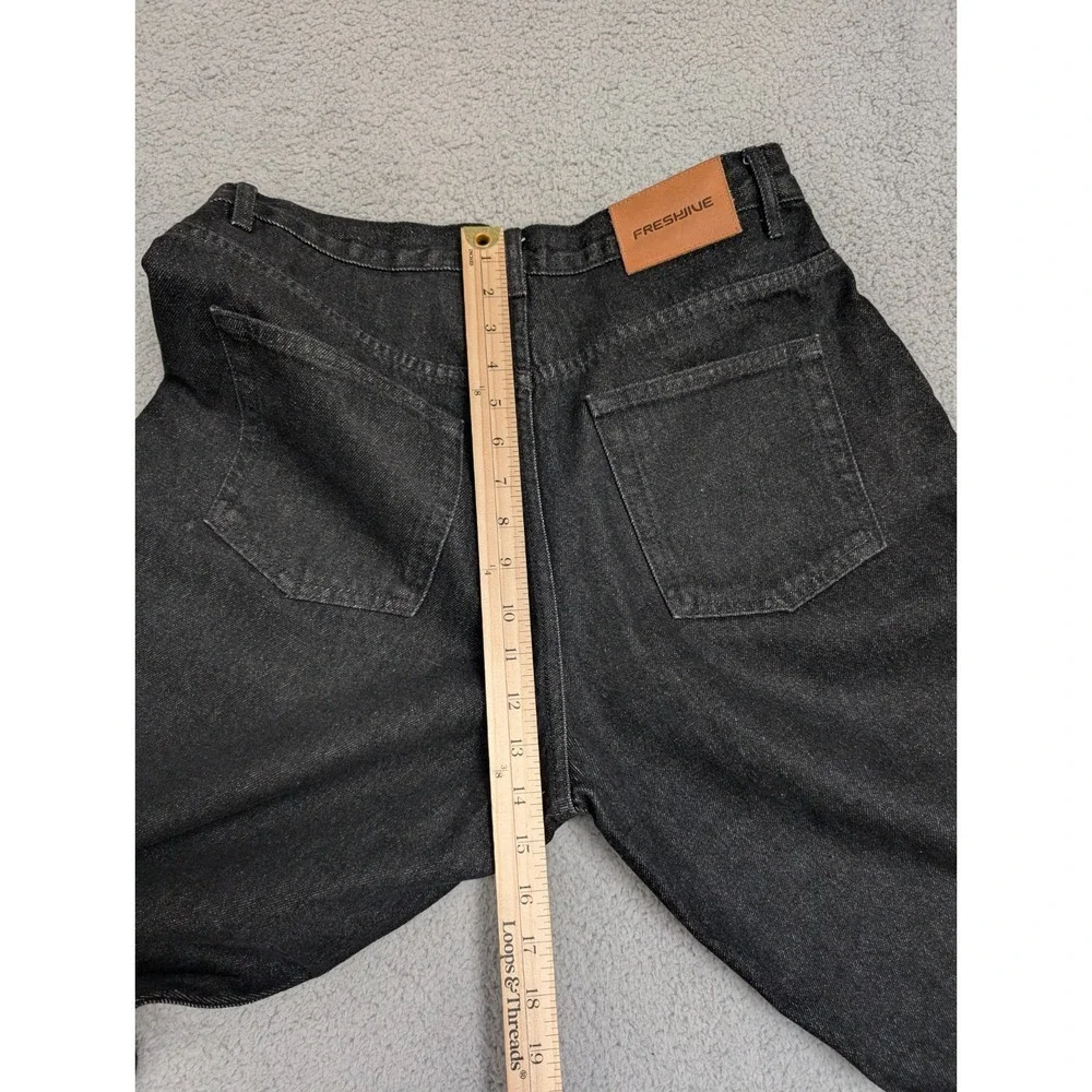 Fresh Jive Jeans Mens Size 32 Black High Rise Baggy Denim Pants Skater USA VTG - Picture 15 of 16